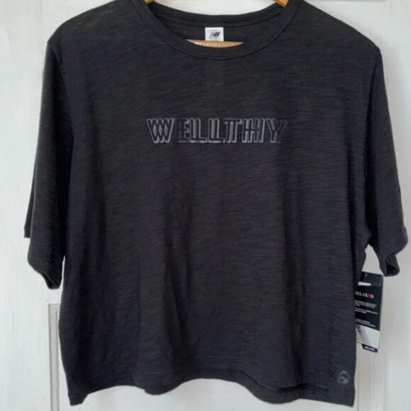 NEW BALANCE WELLTHY CROPPED SHORT SLEEVE TEE - Picture 1 of 6